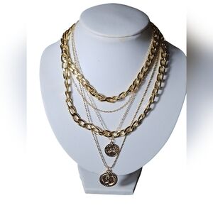 Miss Grace Boho multi layered coin necklace.
